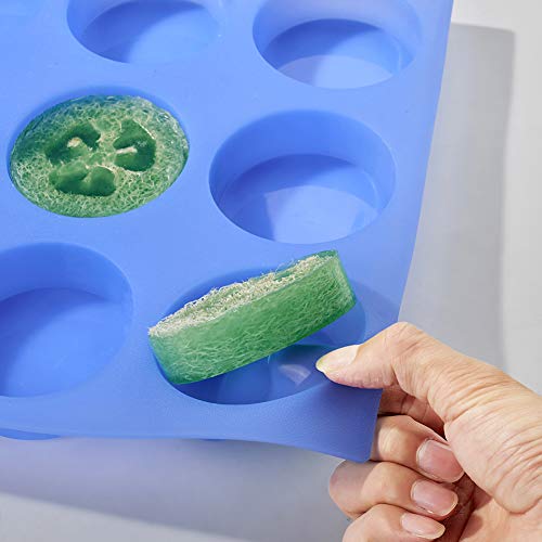 Jet Lag Big Round Silicone Soap Mold - 4oz, 3'' Round, Thick Individual Loofah Soap Molds with Uniform Big Size and Ease of Use - 14" x 11" - Image 5