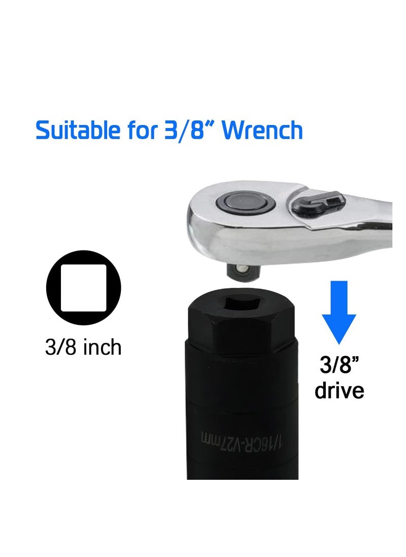 Excefore - Oil Pressure Switch Socket, 3/8" Drive or 1 1/8" hex, Oil Pressure Sending Unit Fits 1 1/16" Switches, Up to 2 5/8" Long, Oil Pressure Switches, Oil Pressure Sending Socket - Image 1