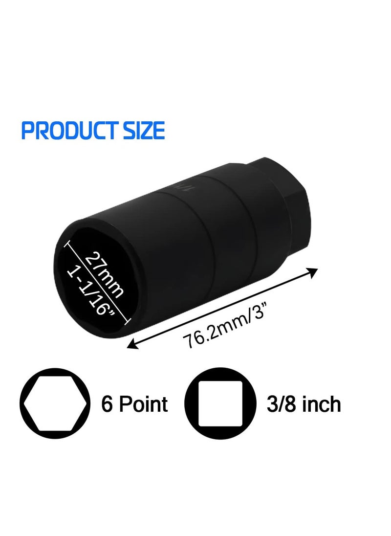 Excefore - Oil Pressure Switch Socket, 3/8" Drive or 1 1/8" hex, Oil Pressure Sending Unit Fits 1 1/16" Switches, Up to 2 5/8" Long, Oil Pressure Switches, Oil Pressure Sending Socket - Image 1