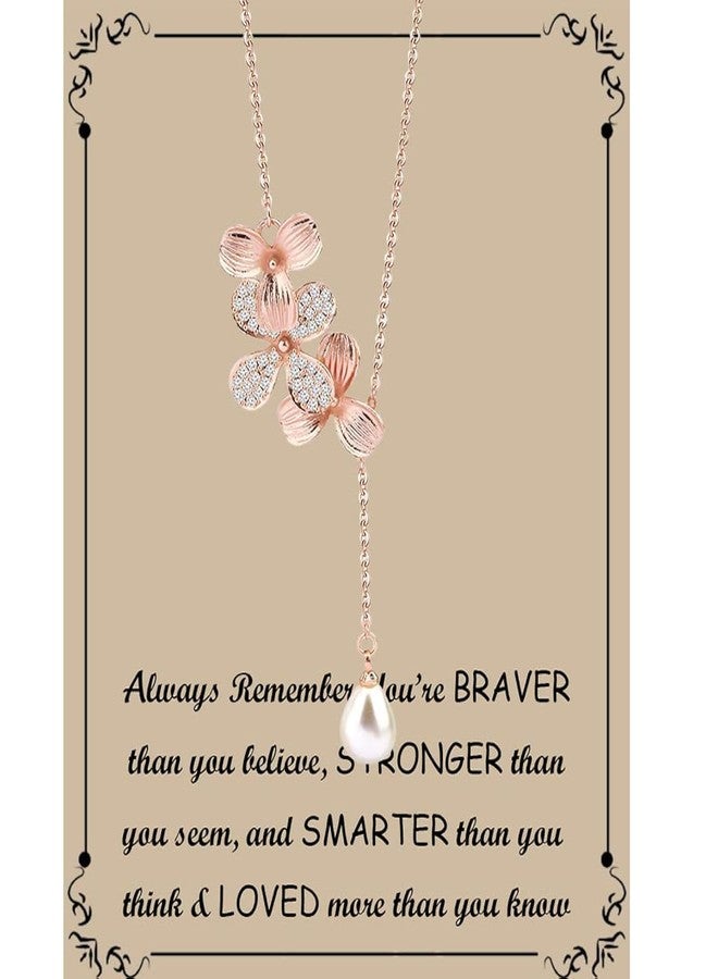 BNQL Orchid Flower Necklace Bracelet with Teardrop Pearl Wedding Jewelry Bridesmaids Gifts (Orchid Flower Necklace Card) - Image 1