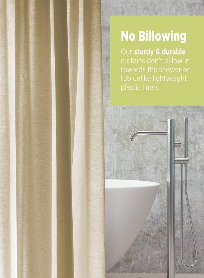 Bean Products Cotton Stall Shower Curtain (Natural), [70" x 74"] | All Natural Materials | Works with Tub, Bath and Stall Showers - Image 4