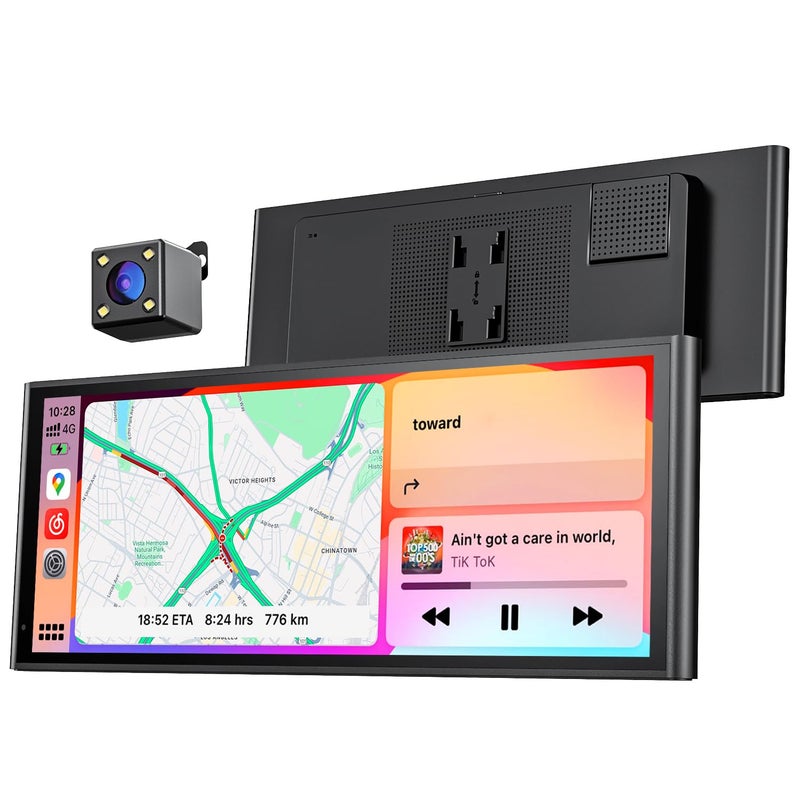 Krunia 9.26" Carplay Screen for Car, Wireless Portable Car Play Screen for Apple CarPlay & Android Auto, OTA Updates, Backup Camera, Bluetooth 5.0, Mirror Link, Voice Control, GPS Navigation, FM - Image 1