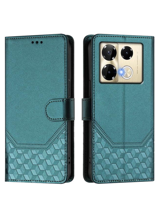 اس-توب جراب لهاتف Infinix Note 40 Pro+ 5G مصنوع من الجلد بنقش قرص العسل بتقنية RFID - Image 2