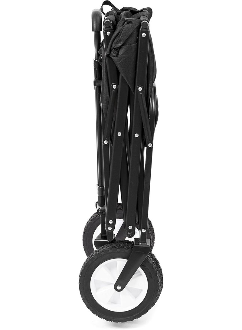 LINGWEI Folding Utility Wagon Cart Outdoor Trolley with Big Wheels and Adjustable Handle - Image 3