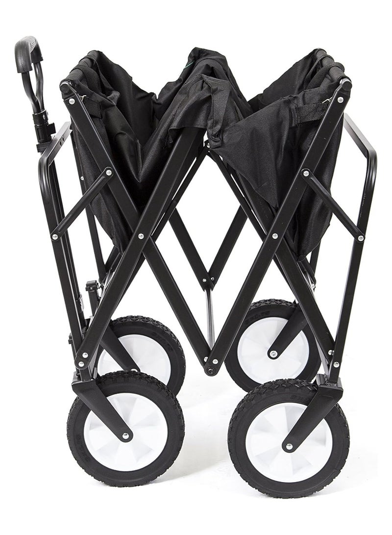 LINGWEI Folding Utility Wagon Cart Outdoor Trolley with Big Wheels and Adjustable Handle - Image 4