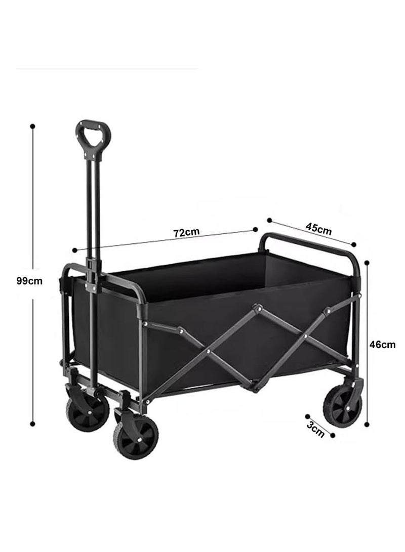 LINGWEI Folding Utility Wagon Cart Outdoor Trolley with Big Wheels and Adjustable Handle - Image 5