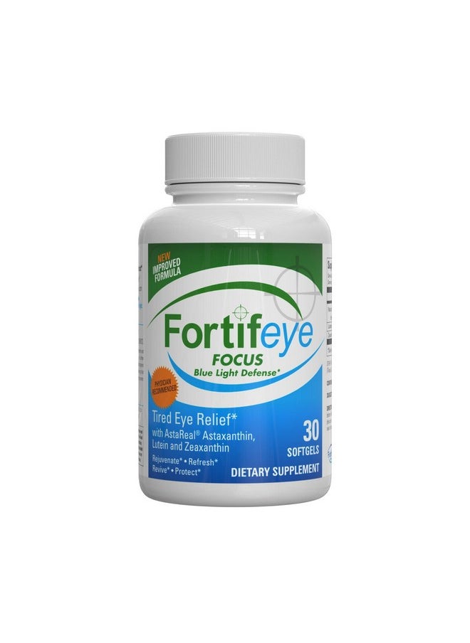 Fortifeye Vitamins - Fortifeye Focus Eye Care Supplement ; Triple Carotenoid Including Astaxanthin Lutein And Zeaxanthin ; 30 Softgel Capsules - Image 1