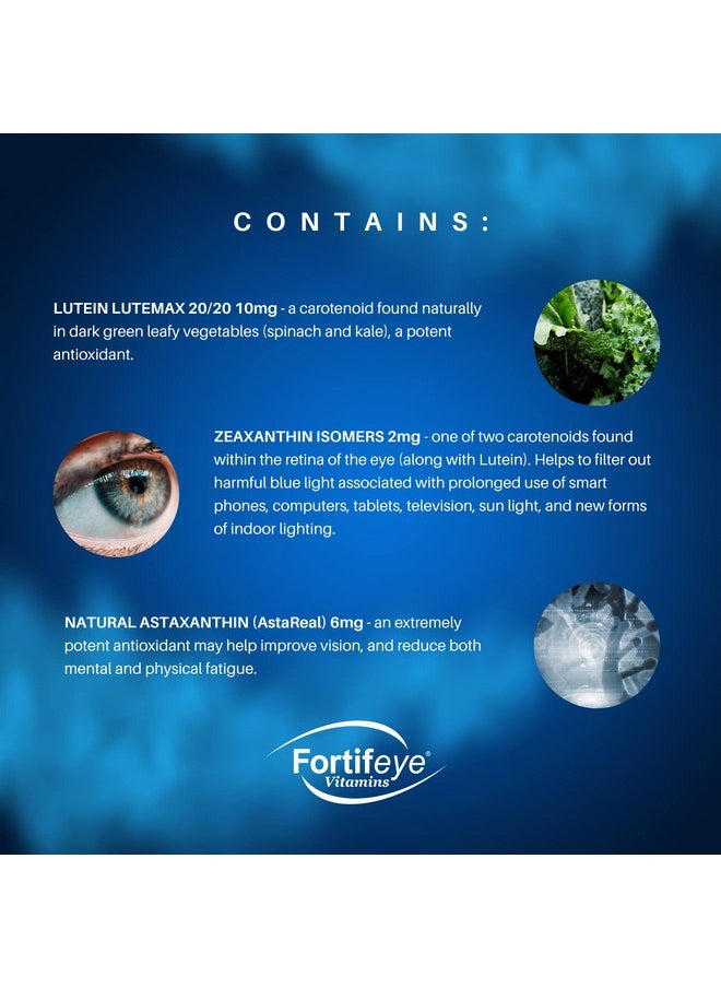 Fortifeye Vitamins - Fortifeye Focus Eye Care Supplement ; Triple Carotenoid Including Astaxanthin Lutein And Zeaxanthin ; 30 Softgel Capsules - Image 1