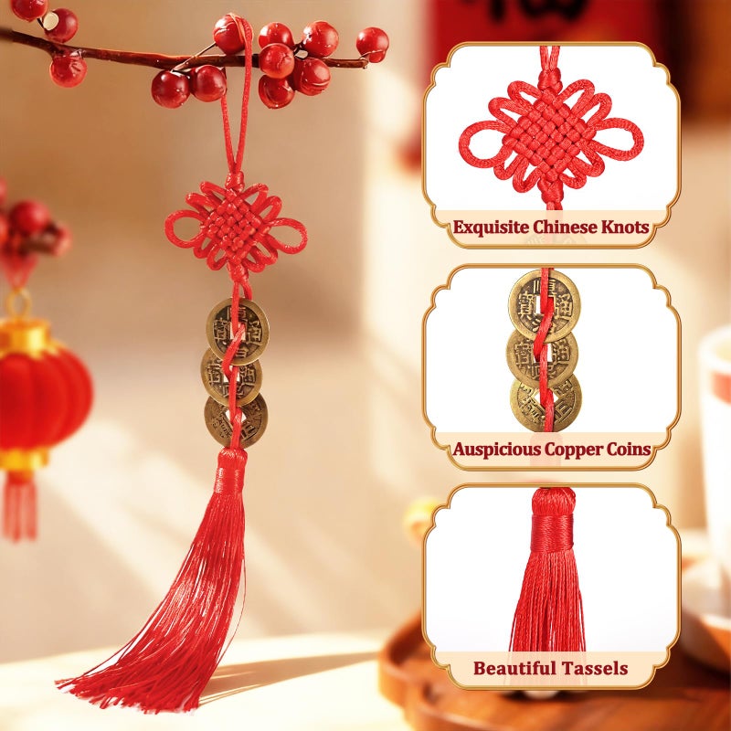 Lifecapido Chinese Lunar New Year Gifts 2026, Year of The Horse 2026 Gifts for Family Friends, 14oz Mug with Spoon, Red Envelope, Bracelet, Lucky Coins Decoration(Red) - Image 4