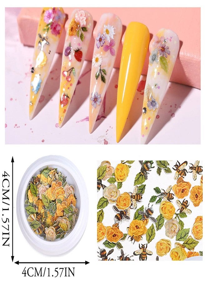 BELICEY 300Pcs 3D Wood Pulp Flower Nail Art Charm Butterfly Nails Art Flower Nail Charms Clear Bow Butterfly Nailfor Nail Art Decoration & DIY Crafting Design - Image 5