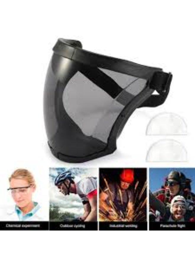 Transparent Full Face Shield for Kitchen, Oil-Splash Proof, Anti-Fog Protective Mask with Safety Glasses