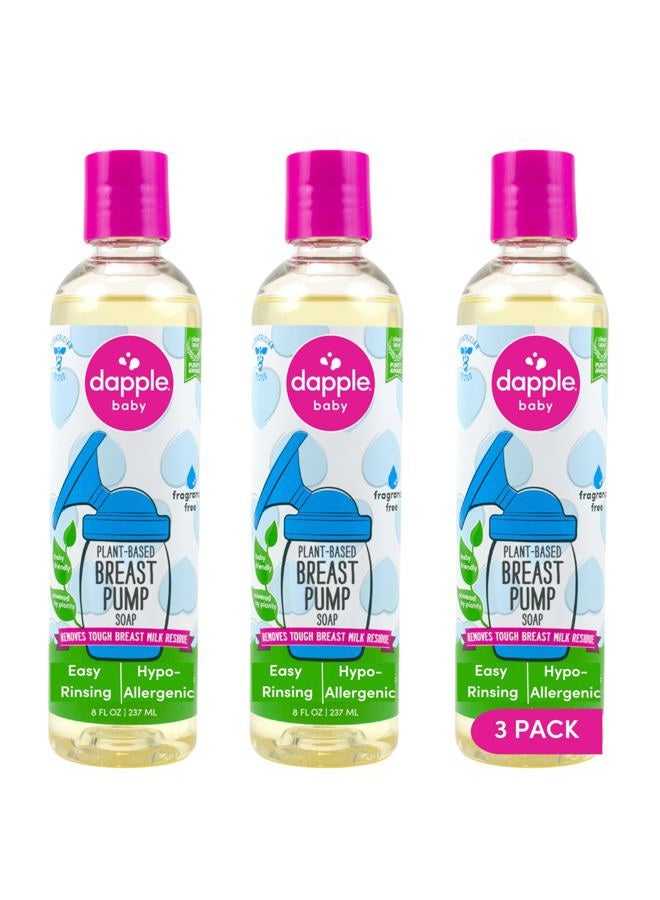 dapple Breast Pump Cleaner by DAPPLE Baby, Fragrance-Free, Hypoallergenic, Plant-Based, 8 Fl Oz (Pack of 3) - Image 1