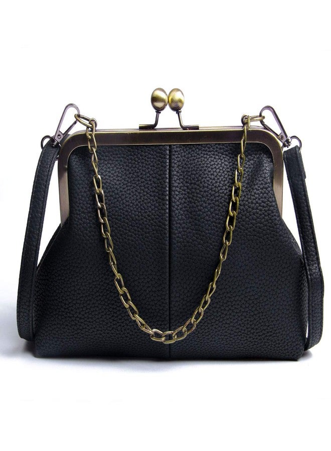 Lanpet Women Classical Kiss Lock Clutch with Chain Strap Shoulder Bag Purse Wallet - Image 1