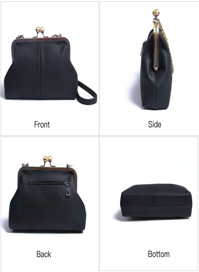Lanpet Women Classical Kiss Lock Clutch with Chain Strap Shoulder Bag Purse Wallet - Image 3