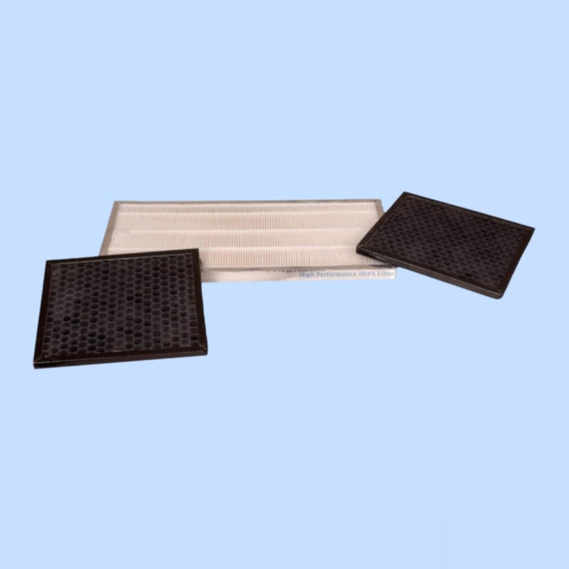 H14 H14 Advance Filtration HEPA Carbon Filter for Split ACTransform AC into an Air Purifier to Protect Against AllergensUltrafine Dust SmokePollenVirus 1 HEPA 2 CARBON Black White 