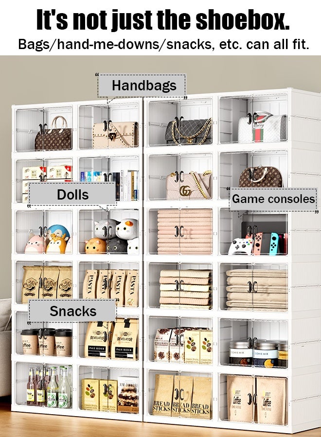 Generic 6-layer super-large capacity shoe cabinet with shoe rack, shoe box and storage box. Home entrance indoor must-have. Integrated with the wall.  - Image 3