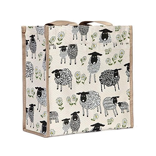 Signare Tapestry Shoulder Bag Shopping Bag for Women with Horse and Sheep Design (Spring Lamb, SHOP-SPLM) - Image 1