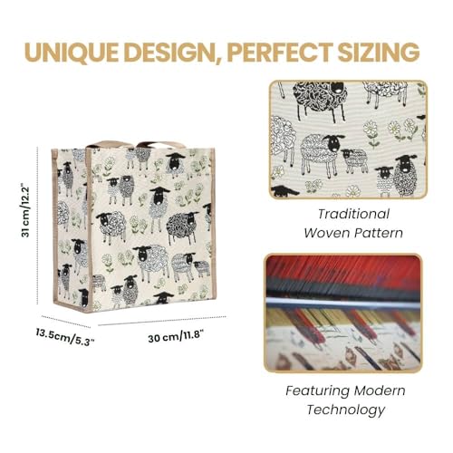 Signare Tapestry Shoulder Bag Shopping Bag for Women with Horse and Sheep Design (Spring Lamb, SHOP-SPLM) - Image 3