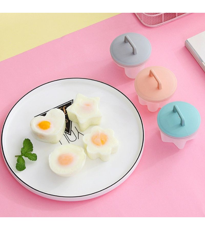 Pink Reusable Egg Steaming Mold Set 5 Pieces Creative Breakfast Kitchen Egg Shaper Small Easy To Store Quick Cooking - Image 4