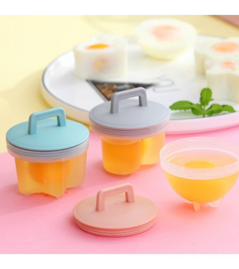 Pink Reusable Egg Steaming Mold Set 5 Pieces Creative Breakfast Kitchen Egg Shaper Small Easy To Store Quick Cooking - Image 2