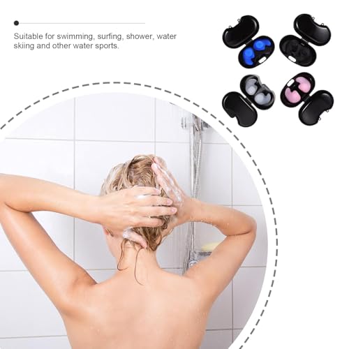 HEALLILY 4 Pairs EarPlugs Waterproof Reusable Silicone Swimming Ear Plugs Water Protection Swimming Kids Bathing Ear Plugs for Adults Kids Bathing - Image 5