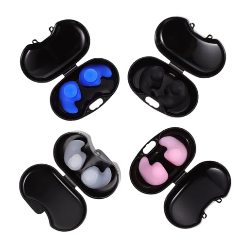 HEALLILY 4 Pairs EarPlugs Waterproof Reusable Silicone Swimming Ear Plugs Water Protection Swimming Kids Bathing Ear Plugs for Adults Kids Bathing - Image 1