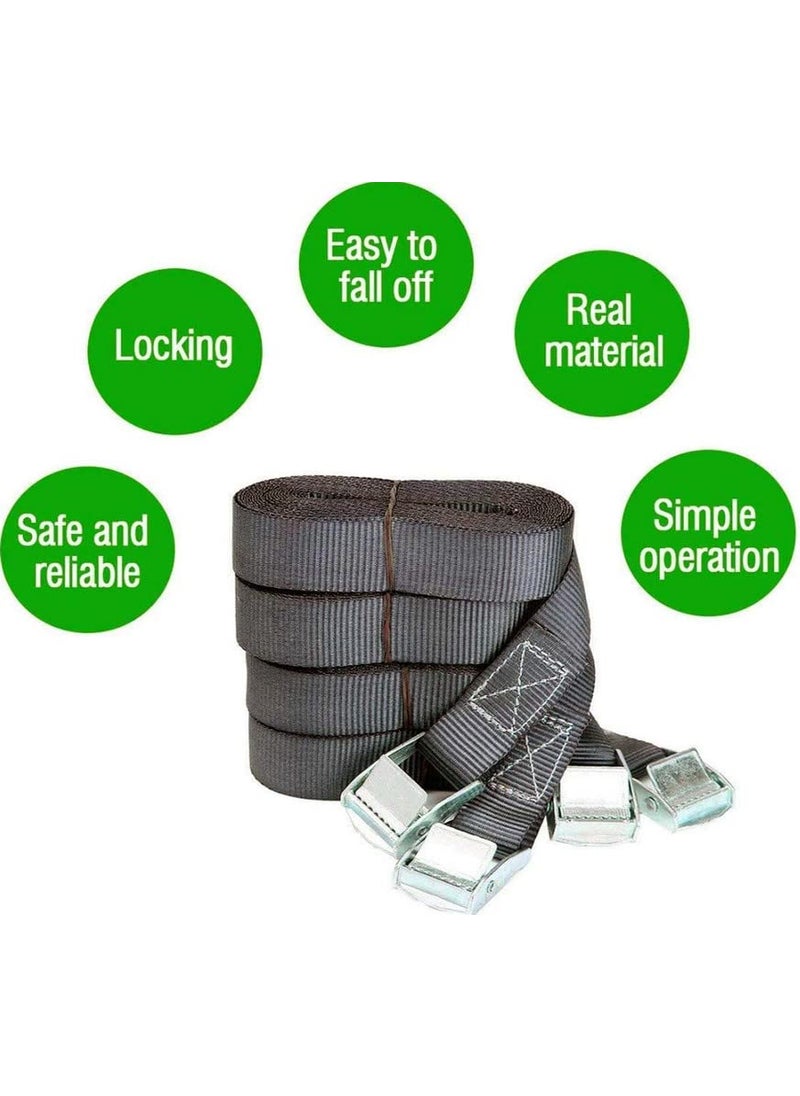 DIY Crafts DIY Crafts 5 Pcs 1 Meter 3 Meter Tie Down Lashing Ratchet Strap with Metal Buckle Black for 5 Pcs 1 Meter  - Image 5