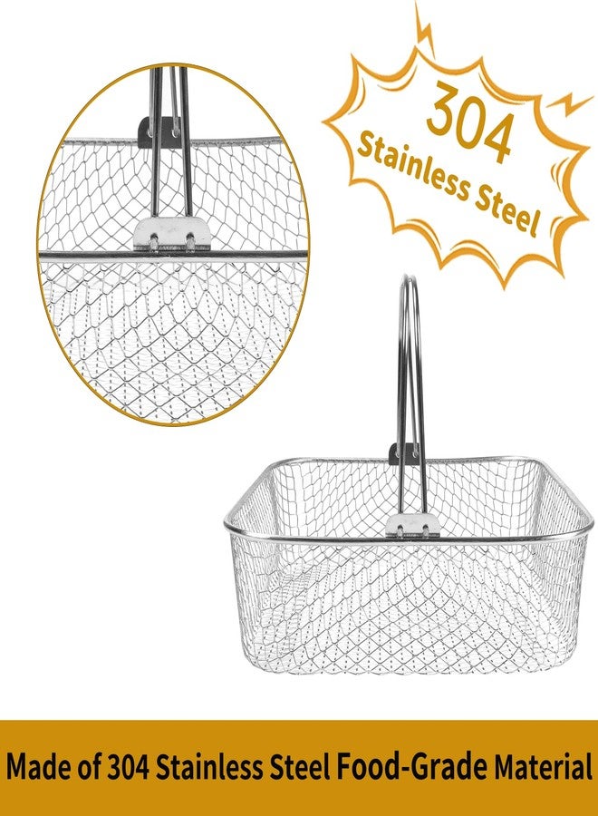DEMEDO Square Air Fryer Basket for 5.8QT 6QT COSORI Air Fryer Accessories, 304 Stainless Steel Mesh Basket with Handle Replacement Accessory for 6QT Instant Vortex, Instant Vortex Plus, Phillips XXL - Image 3