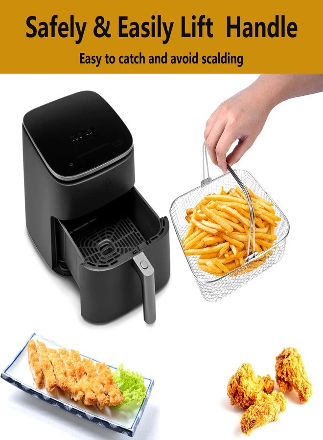 DEMEDO Square Air Fryer Basket for 5.8QT 6QT COSORI Air Fryer Accessories, 304 Stainless Steel Mesh Basket with Handle Replacement Accessory for 6QT Instant Vortex, Instant Vortex Plus, Phillips XXL - Image 4