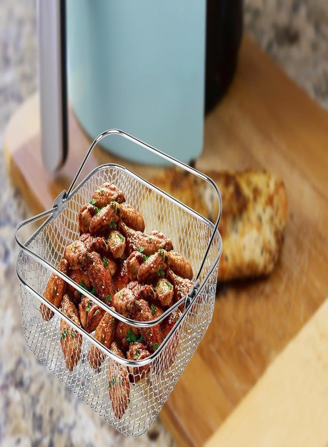 DEMEDO Square Air Fryer Basket for 5.8QT 6QT COSORI Air Fryer Accessories, 304 Stainless Steel Mesh Basket with Handle Replacement Accessory for 6QT Instant Vortex, Instant Vortex Plus, Phillips XXL - Image 5