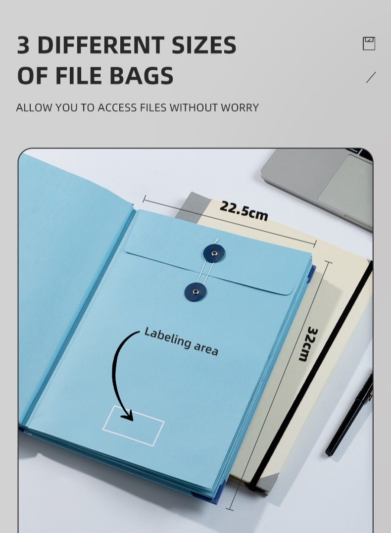 Pocket File Document Storage Bag,Three Size Convenient Classification Envelopes - Image 3