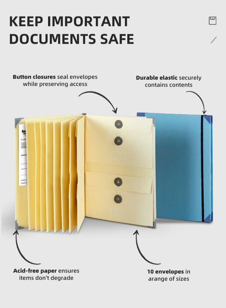 Pocket File Document Storage Bag,Three Size Convenient Classification Envelopes - Image 5