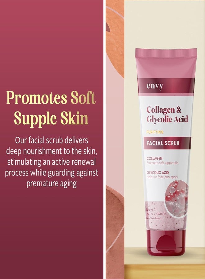 إنفي مقشر الوجه بالكولاجين وحمض الجليكوليك من إنفي - مقشر مضاد للشيخوخة، ومنعم للبشرة، ومحسن للبقع الداكنة - تم اختباره من قبل أطباء الجلدية، منتج تجميل نظيف لجميع أنواع البشرة - 6.76 أونصة - Image 2