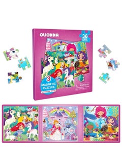 quokka QUOKKA Magnetic Puzzles for Toddlers 3-5 - 36 Pieces Travel Puzzles Games for Kids Ages 2-4 by QUOKKA - Princess Unicorn Car Activities Toy for Girls 4-8 yo - Learning Magnet Gift for Road Trip  - Image 1