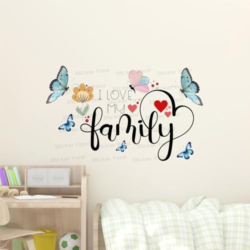 Sticker Yard PVC Vinyl Love Family Quote Self-Adhesive Wall Sticker for Home Decor/Decoration - Living Room, Bedroom, Kids Room (Multicolor,Size 64X40CM) - Image 3