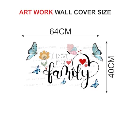 Sticker Yard PVC Vinyl Love Family Quote Self-Adhesive Wall Sticker for Home Decor/Decoration - Living Room, Bedroom, Kids Room (Multicolor,Size 64X40CM) - Image 4