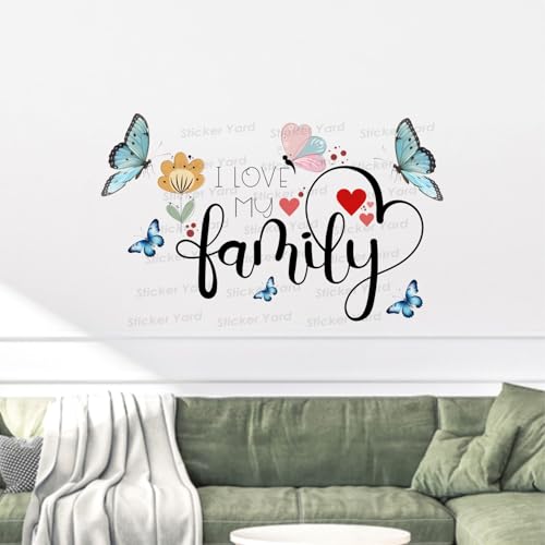 Sticker Yard PVC Vinyl Love Family Quote Self-Adhesive Wall Sticker for Home Decor/Decoration - Living Room, Bedroom, Kids Room (Multicolor,Size 64X40CM) - Image 2