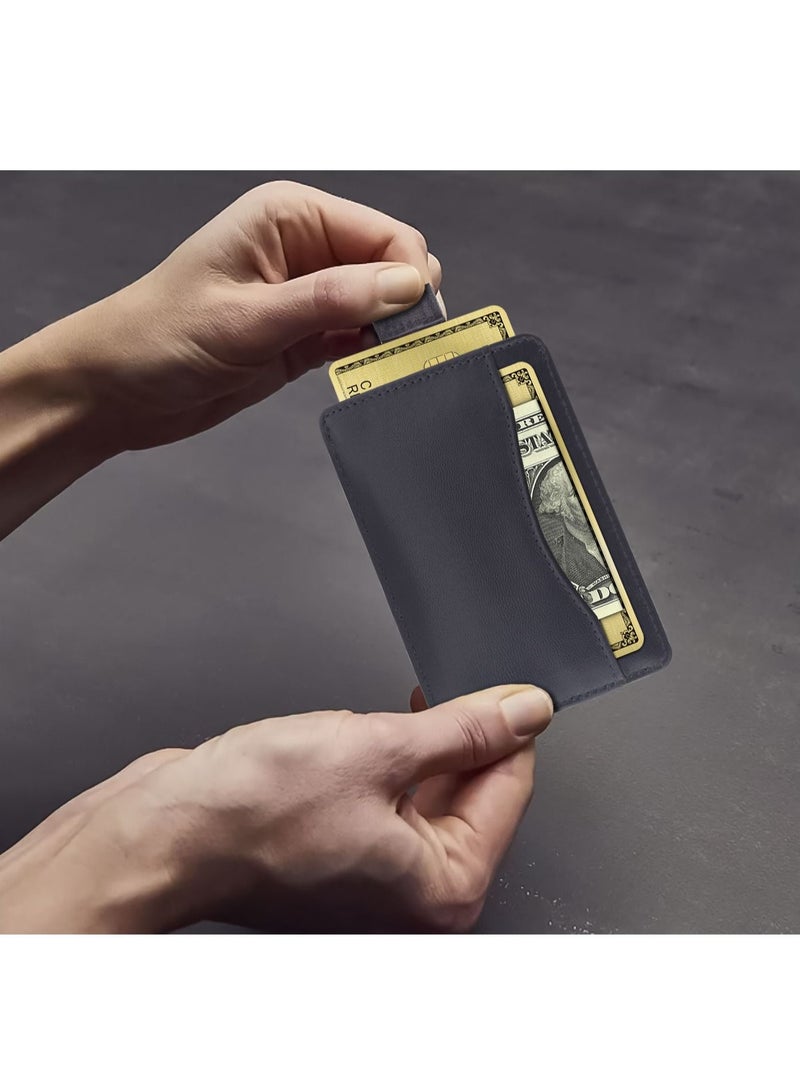 SKENZBI Slim Wallet for Men Women  Card Holder with RFID Protection Minimalist Blue - Image 2