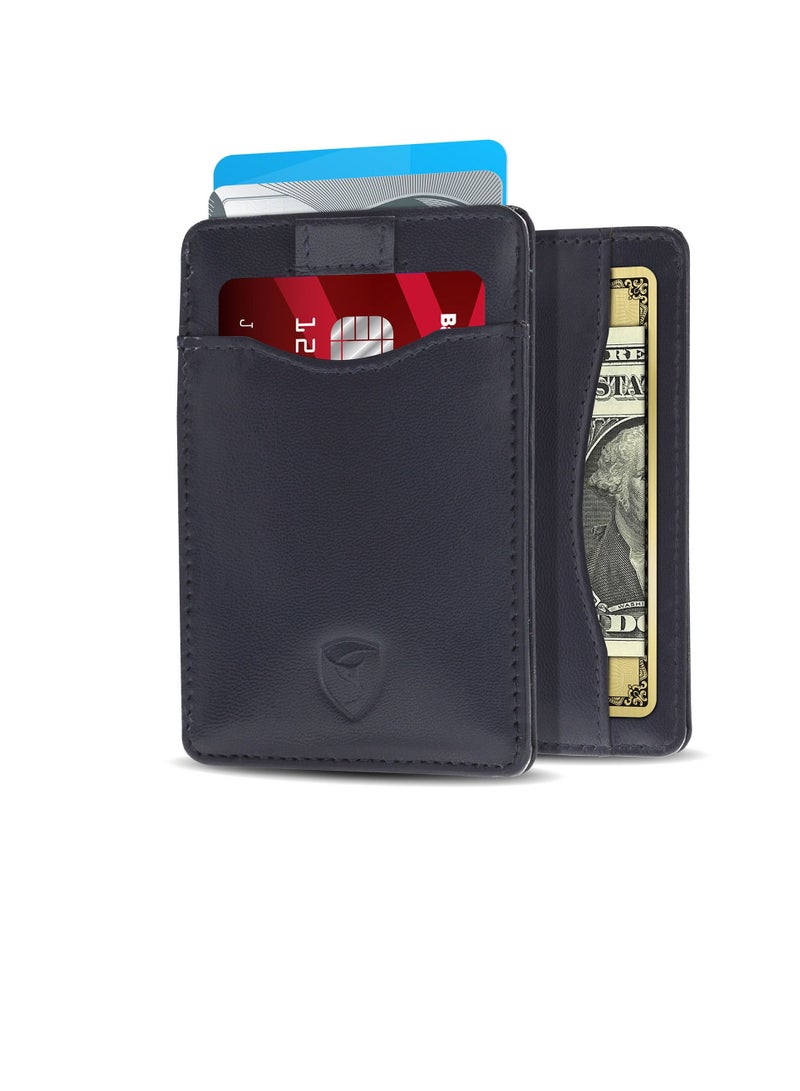 SKENZBI Slim Wallet for Men Women  Card Holder with RFID Protection Minimalist Blue - Image 1