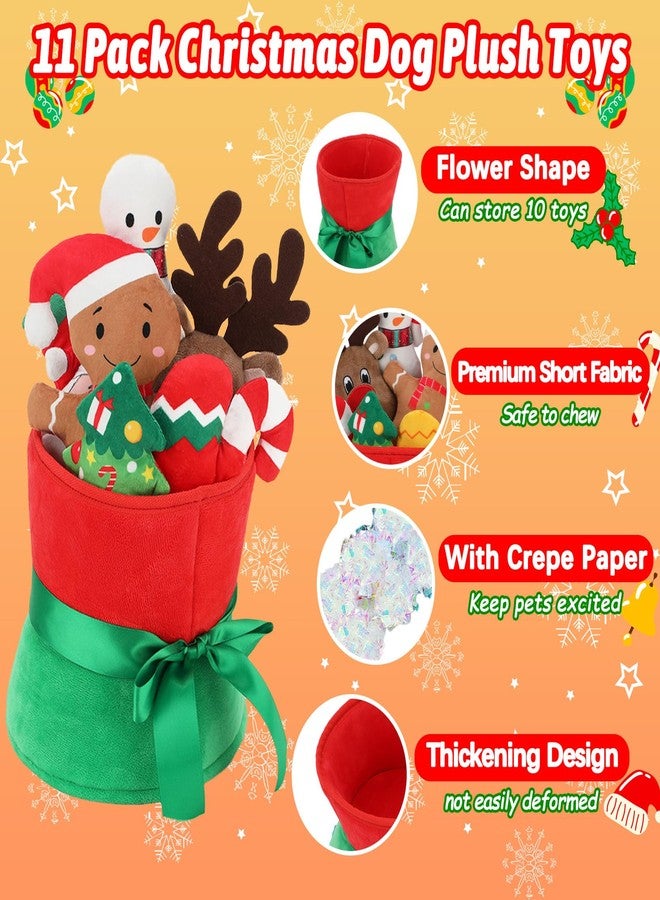 YUEPET 11 Pack Christmas Dog Toys,Interactive Santa Dog Toys Plush with Crinkle Paper Set,Pet Chew Toy Christmas Tree & Reindeer Toys Gifts for Puppies Small Dogs - Image 2