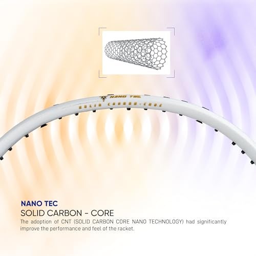 Apacs Accurate 77 (Unstrung, 6.8mm Extra Slim Shaft) 35 LBS Max Tension | Made in Vietnam | Aero Armor Frame (Hi-Tension) | 100% Japanese Graphite Badminton Racket with Free Full Cover (Pearl White) - Image 3