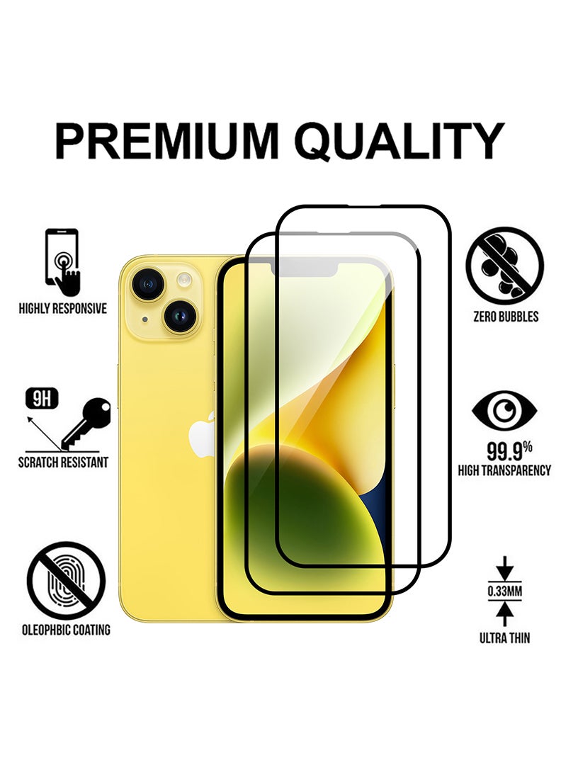 Theodor Pack of 2 Tempered Glass Screen Protector With 9H hardness For APPLE IPHONE 15 6.1 - Image 2