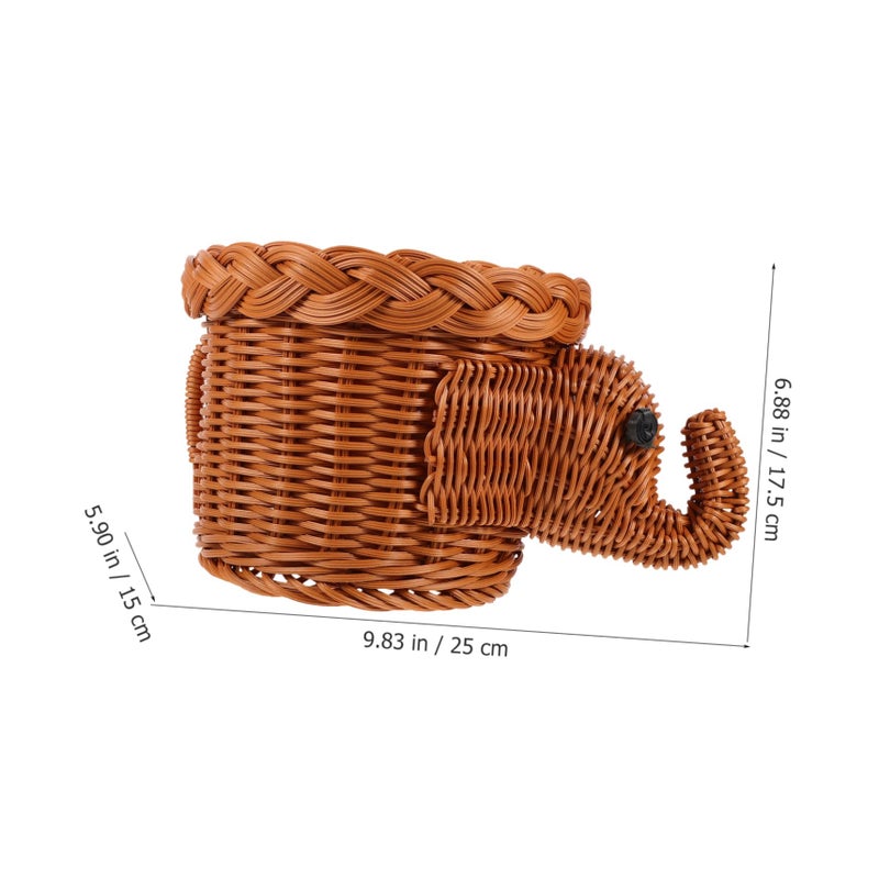 Imitation Rattan Elephant Fruit Basket Woven Storage For Kitchen Counter Home Decor - Image 3