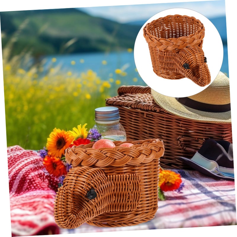 Imitation Rattan Elephant Fruit Basket Woven Storage For Kitchen Counter Home Decor - Image 4