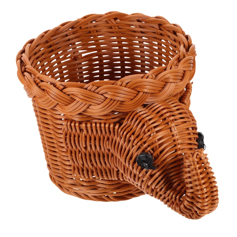Imitation Rattan Elephant Fruit Basket Woven Storage For Kitchen Counter Home Decor - Image 2
