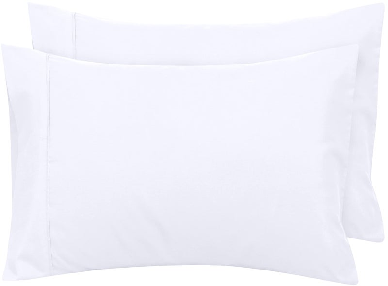 Royale Linens King Pillowcase Set of 2 - Bed Pillow Cover - 20"" x 40"" -White Pillowcases - 1800 Brushed Microfiber  Wrinkle & Fade Resistant - Soft & Cozy- King Size Pillow Case (White) - Image 1