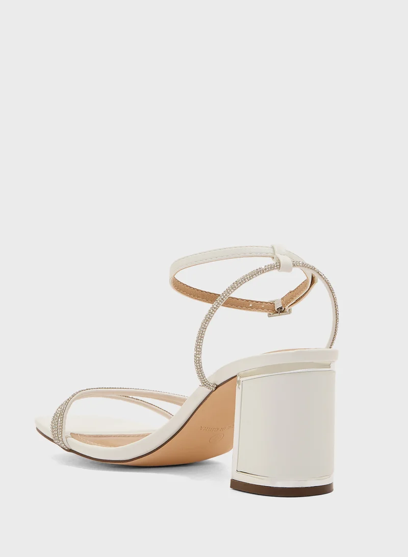 ترافل من نمشي Ankle Strap Diamante Strap Block Heel Sandal