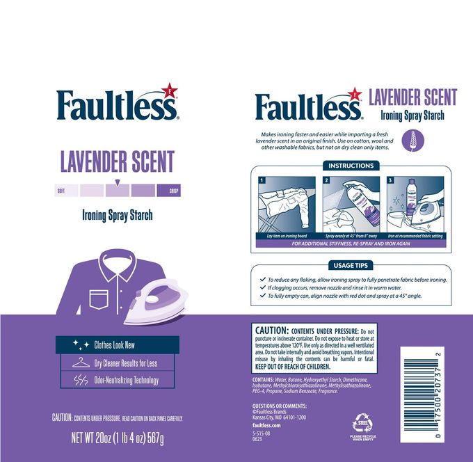 Faultless Laundry Starch Spray, Faultless Lavender Spray Starch 20 Oz Cans For A Smooth Iron Glide On Clothes & Fabric Even Spray, Easy Iron Glide, No Reside (Pack Of 2) - Image 3