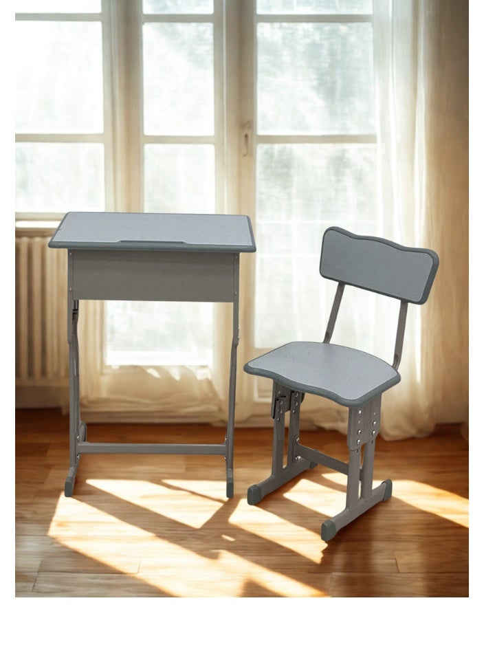 SMART HOME Kids Study Desk Table + Chair Set | Study Table and Chair Set with Fiber Surface and Iron Legs | Table Size 60x40x80cm and Chair Size 30x34x50cm | Adjustable Home Study Set  - Image 1