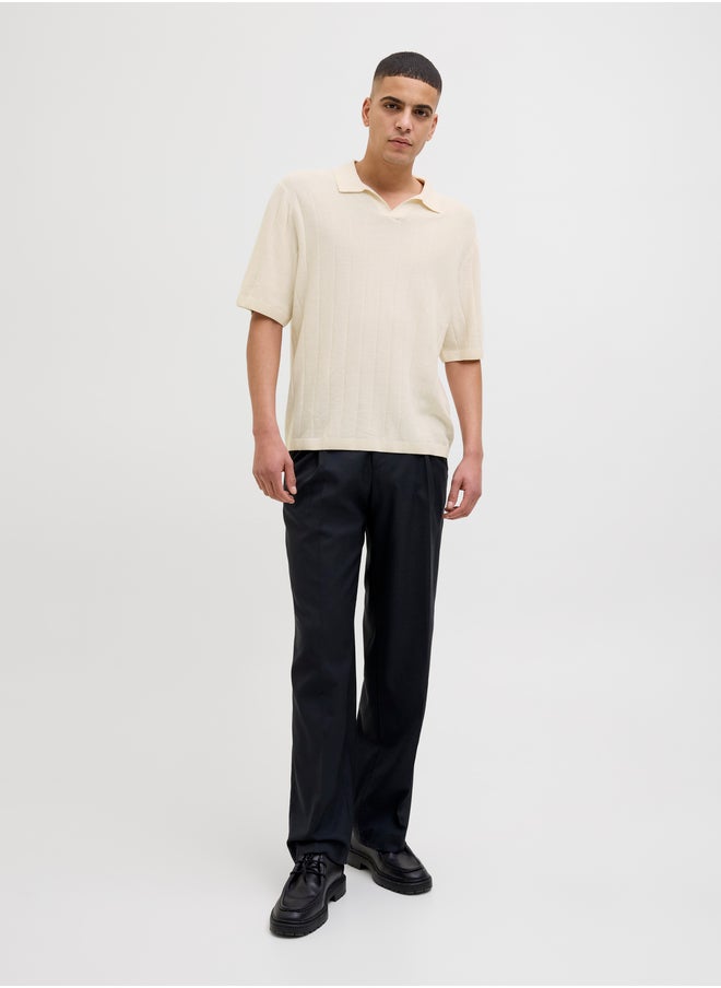 JACK & JONES Striped Textured Short Sleeve Polo Shirt  - Image 2